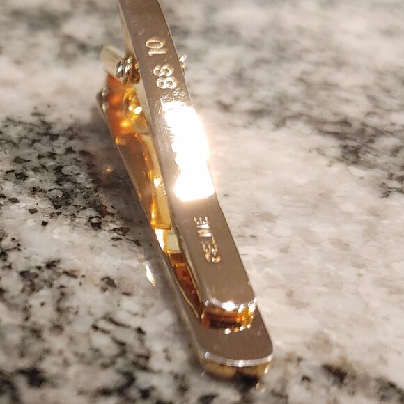 Celine Tie Clip Silver 925 stamped / Gold Plated - Picture 13 of 16